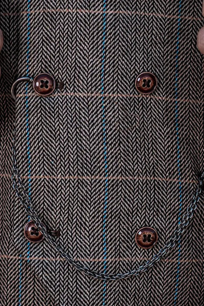 Men's Three-Piece Double Breasted Suit – Classic British Style for Weddings and Special Occasions