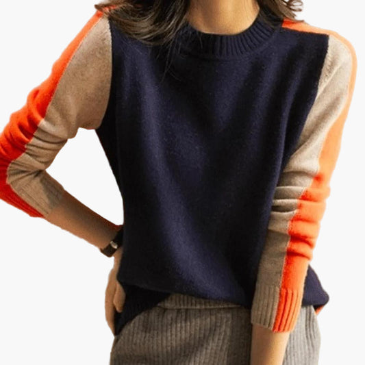 Women's Graphic Colorblock Sweater – Modern Urban Fitted Pullover
