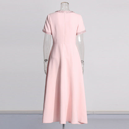 Hannah – High Waist Dress with Rhinestone Bow