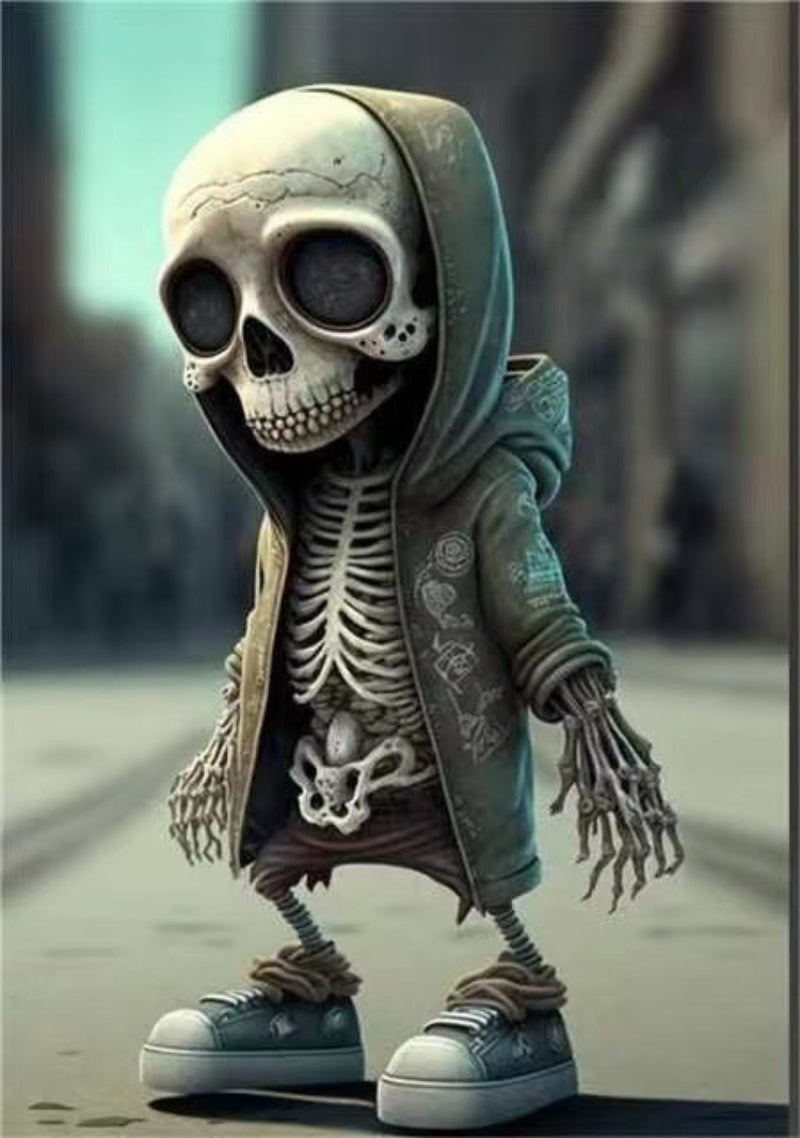 Halloween Skeleton Doll Resin Figurine – Spooky Decorative Statue for Parties & Home