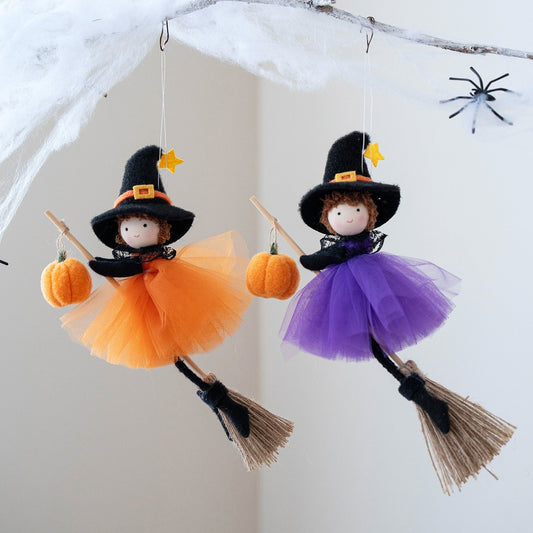 Halloween Witch Doll Hanging Decoration for Spooky Party Decor