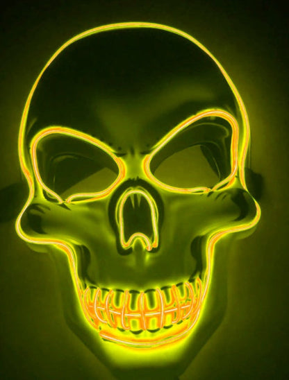 Halloween LED Skull Mask for Adults – Glowing Costume Party Accessory
