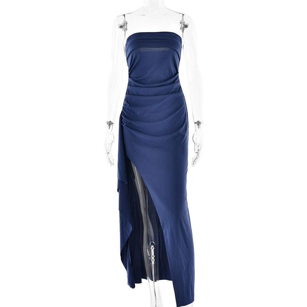 Sophie – Strapless Pleated Long Dress