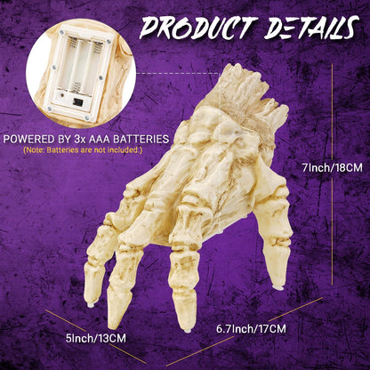 Halloween Glowing Walking Zombie Hand Prop for Spooky Party Decorations