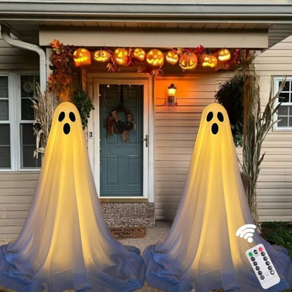 Halloween Ghost Witch Hat Light-Up Decoration for Parties and Spooky Home Decor