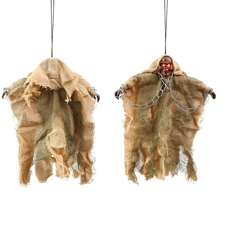 Halloween Hanging Ghost Chain Decorations with Light-Up Eyes – Spooky Party Prop for Indoor & Outdoor Decor