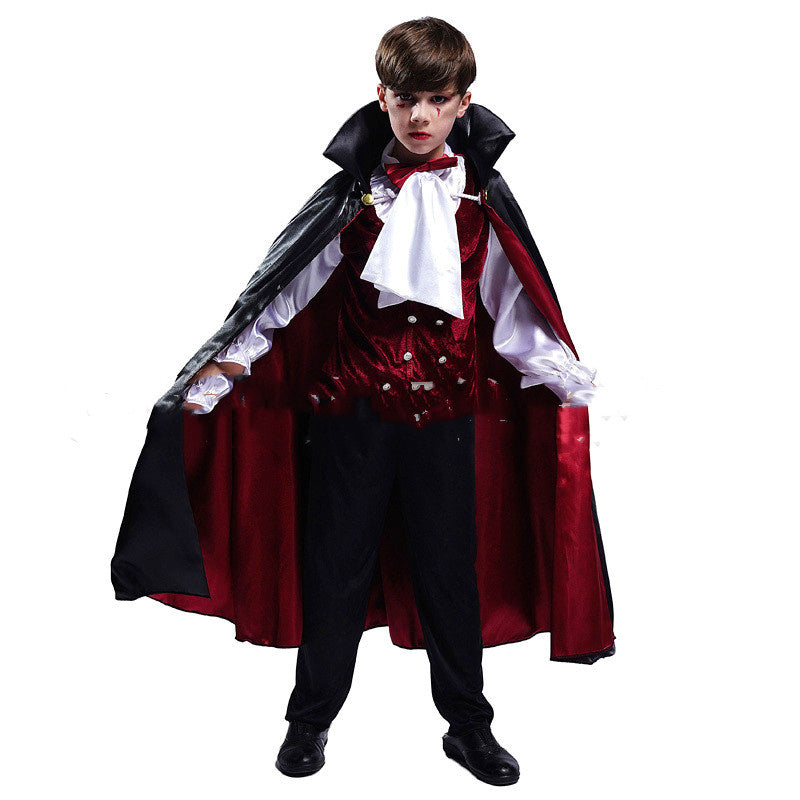 Kids' Halloween Vampire Costume Set - Boys' Classic Dracula Outfit for Trick-or-Treat & Parties