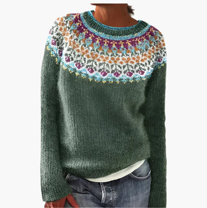Women's Retro-Style Casual Sweater – Vintage Knit Pullover for Everyday Comfort