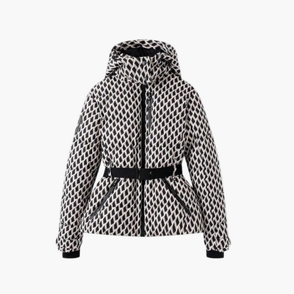 Women's Belted Hooded Puffer Jacket – Stylish Water-Resistant Winter Outerwear
