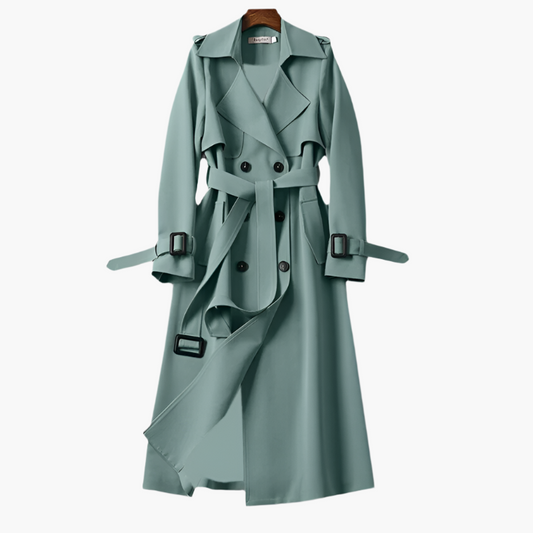 Women's Elegant Double-Breasted Long Trench Coat – Classic Style for Versatile Occasions