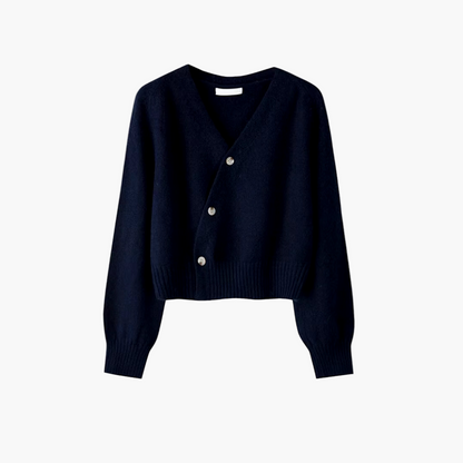Women's V-Neck Skew Button Cardigan Modern Casual Style
