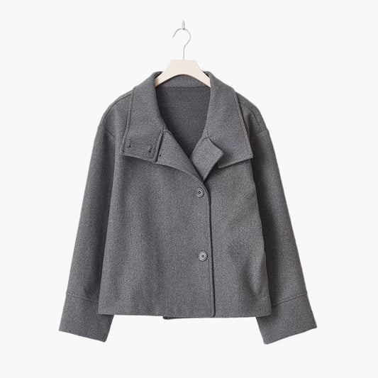 Women's Double-Breasted Short Coat Modern Elegant Style