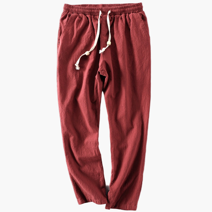 Men's Japanese Style Drawstring Trousers for Casual and Outdoor Wear