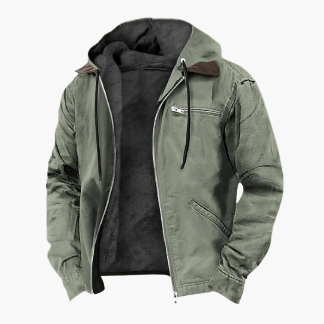 Men's Casual Hooded Zip-Up Jacket with Pockets – Everyday Outdoor Style