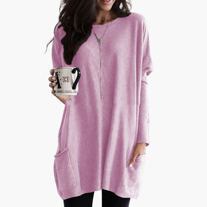 Women's Long Sweater Casual Loose Fit Pullover with Pockets