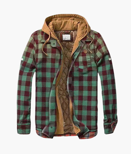 Men's Hooded Plaid Shirt Jacket for Everyday Comfort and Style