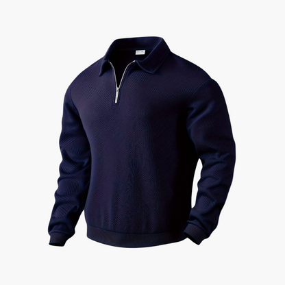 Men's Geometric Quarter-Zip Knit Sweater – Vintage-Inspired Casual Pullover