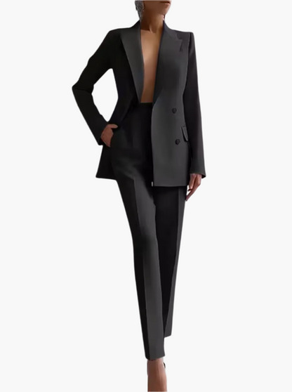 Women's Elegant Office Blazer Suit Set – Professional Two-Piece Summer Workwear