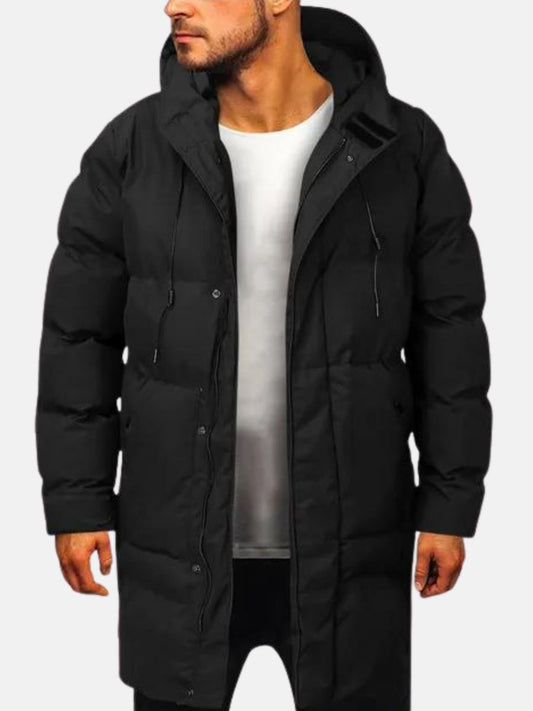 Men's Winter Parka Jacket Warm Quilted Outdoor Casual Long Coat
