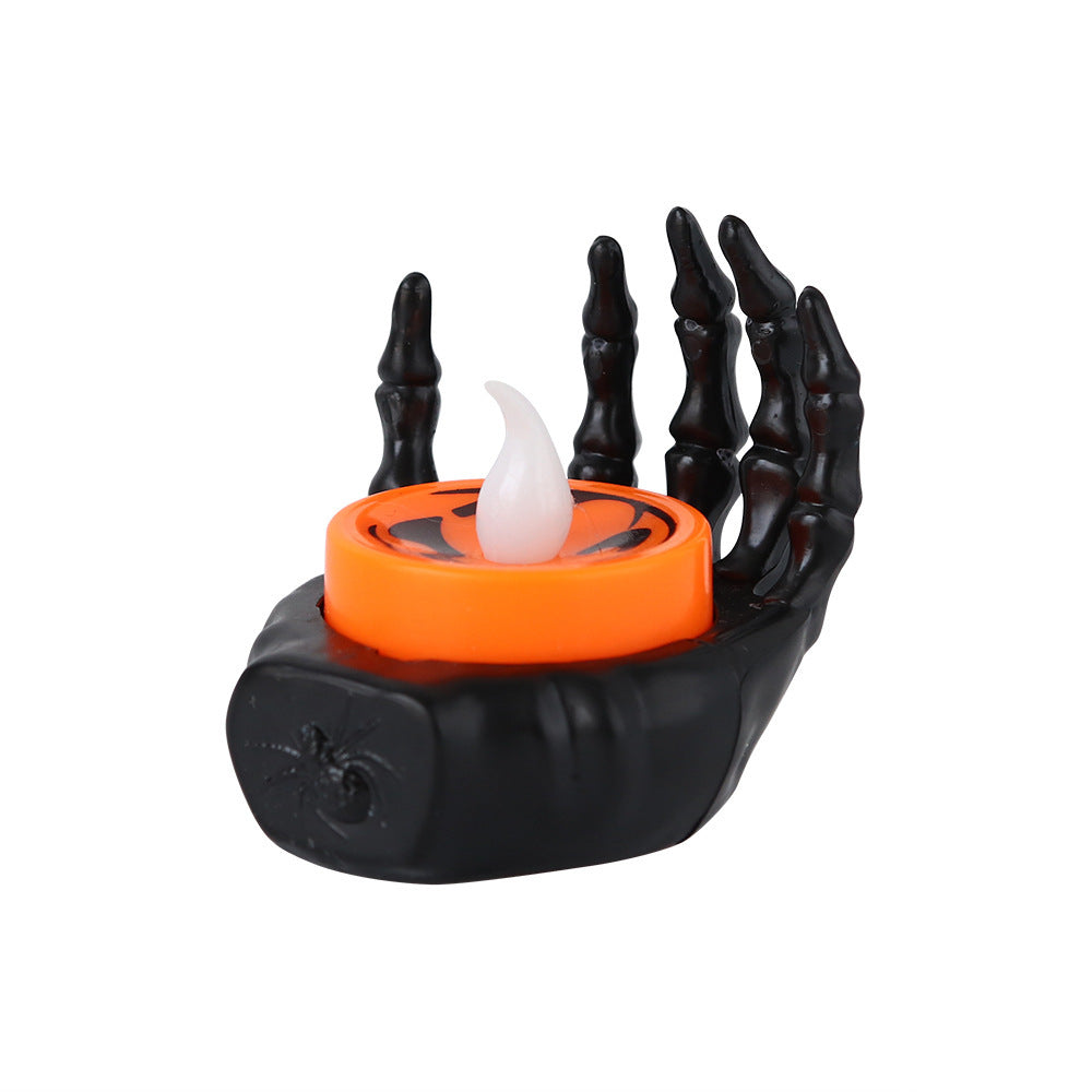 Halloween Skeleton Hand LED Candle Decoration for Spooky Parties and Haunted Houses