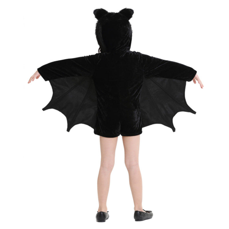 Kids' Halloween Bat Costume Cape with Hood – Unisex Halloween Dress Up Outfit