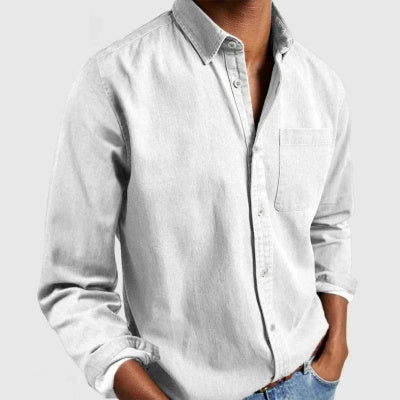 Men’s Casual Long Sleeve Button-Up Shirt for Everyday Wear