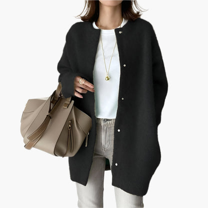 Women's Elegant Casual Knit Cardigan Jacket – Versatile Relaxed Fit Top for Everyday Style