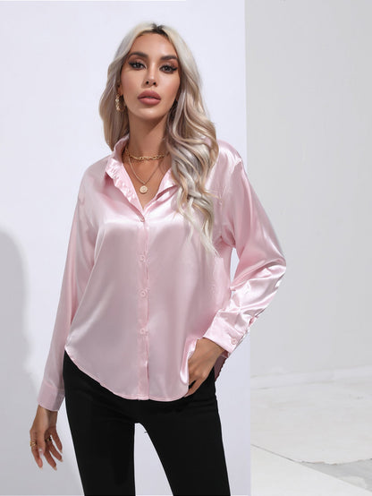 Harriet – Elegant Women's Satin Shirt