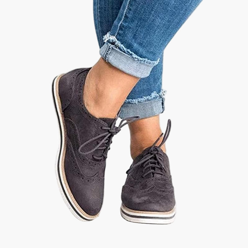 Women's Derby Shoes Classic Brogue Style Lace-Up Comfortable Sole