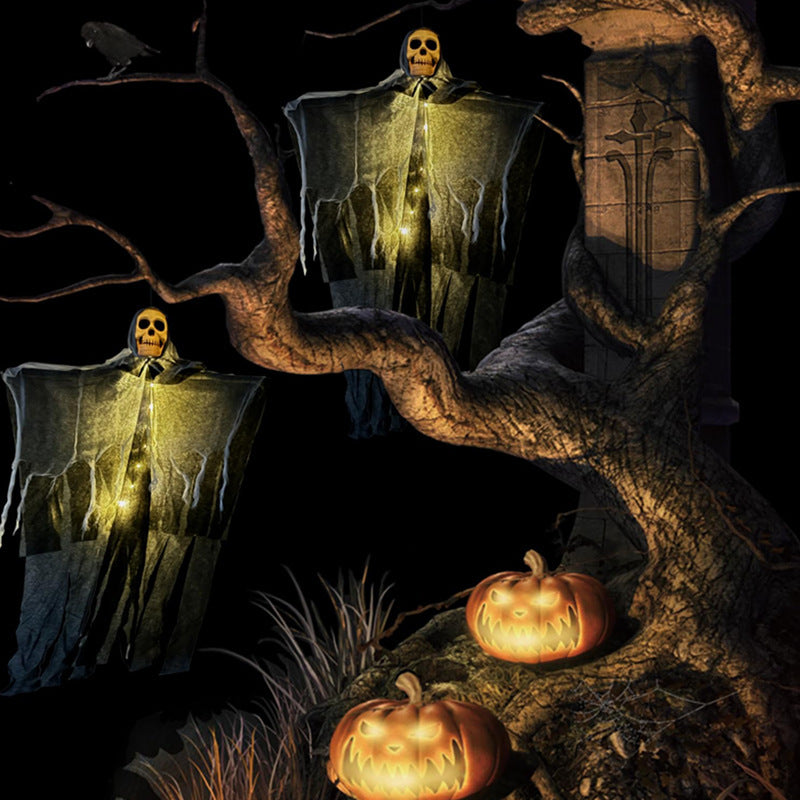 Halloween Hanging Ghost with LED Lights Decoration for Spooky Outdoor Parties