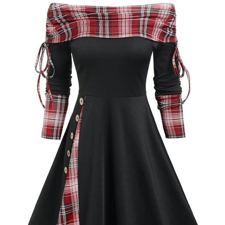 Zoe – Elegant One-Shoulder Swing Dress