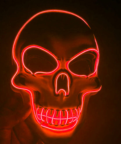 Halloween LED Skull Mask for Adults – Glowing Costume Party Accessory