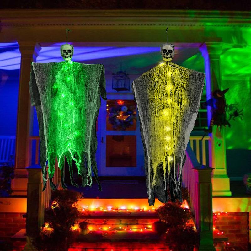 Halloween Hanging Ghost with LED Lights Decoration for Spooky Outdoor Parties