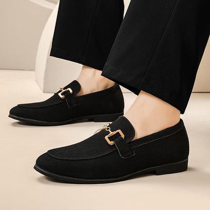 Men's Casual Loafer Dress Shoes with Metal Buckle – Business and Everyday Style
