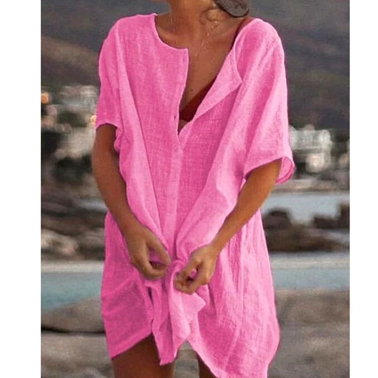 Amanda – Loose Collarless Shirt