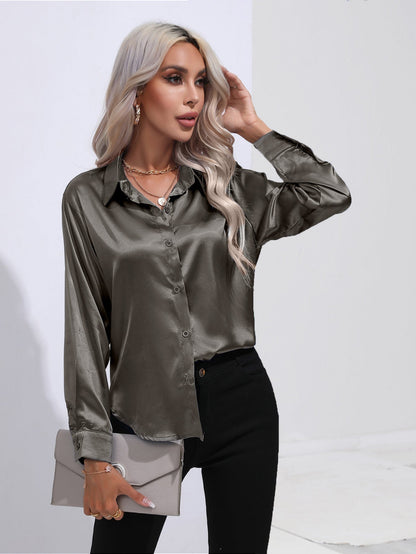 Harriet – Elegant Women's Satin Shirt