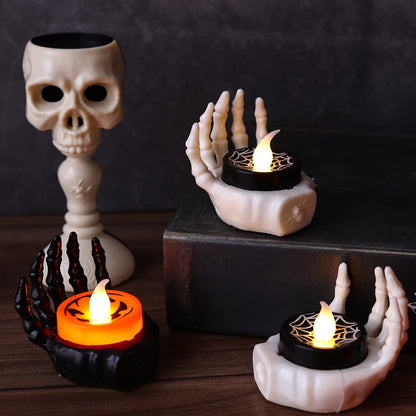 Halloween Skeleton Hand LED Candle Decoration for Spooky Parties and Haunted Houses