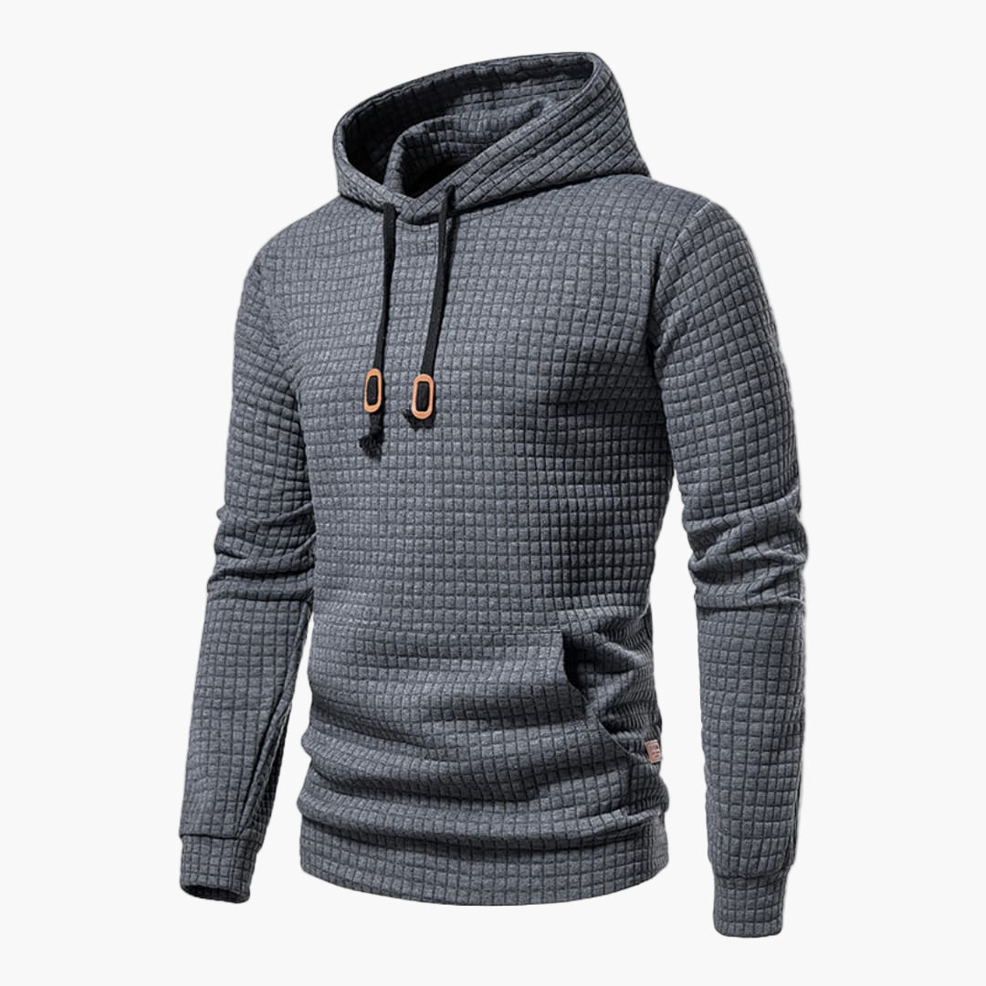 Men's Casual Plaid Hoodie Sweatshirt – Modern Relaxed Fit, Everyday Comfort