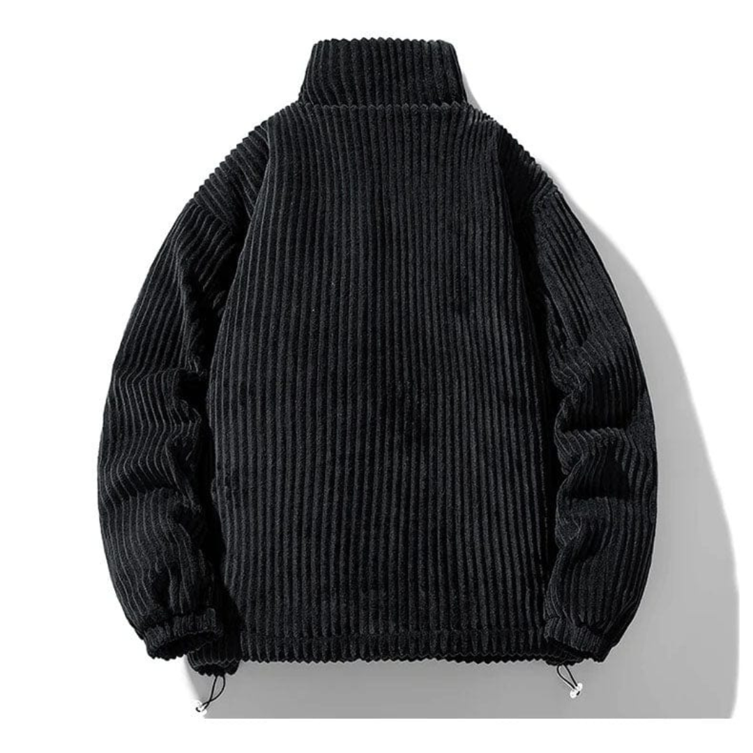Men's Corduroy Puffer Jacket – Casual Winter Stand Collar Outerwear