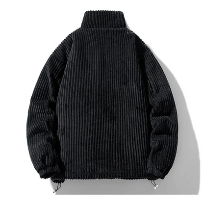 Men's Corduroy Puffer Jacket – Casual Winter Stand Collar Outerwear