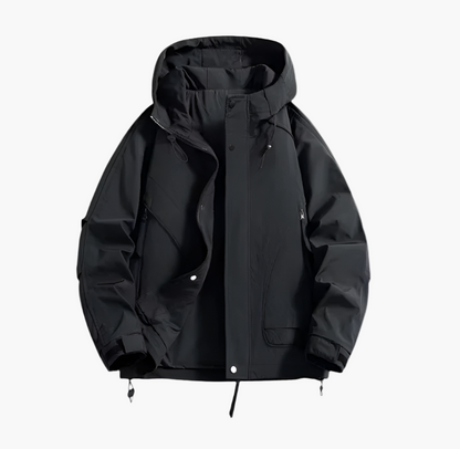 Men's Waterproof Windbreaker Outdoor Jacket – Lightweight Hooded Shell for Casual & Active Wear