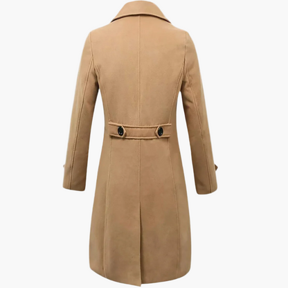 Men's Italian Style Long Double-Breasted Overcoat – Formal and Casual Sophistication