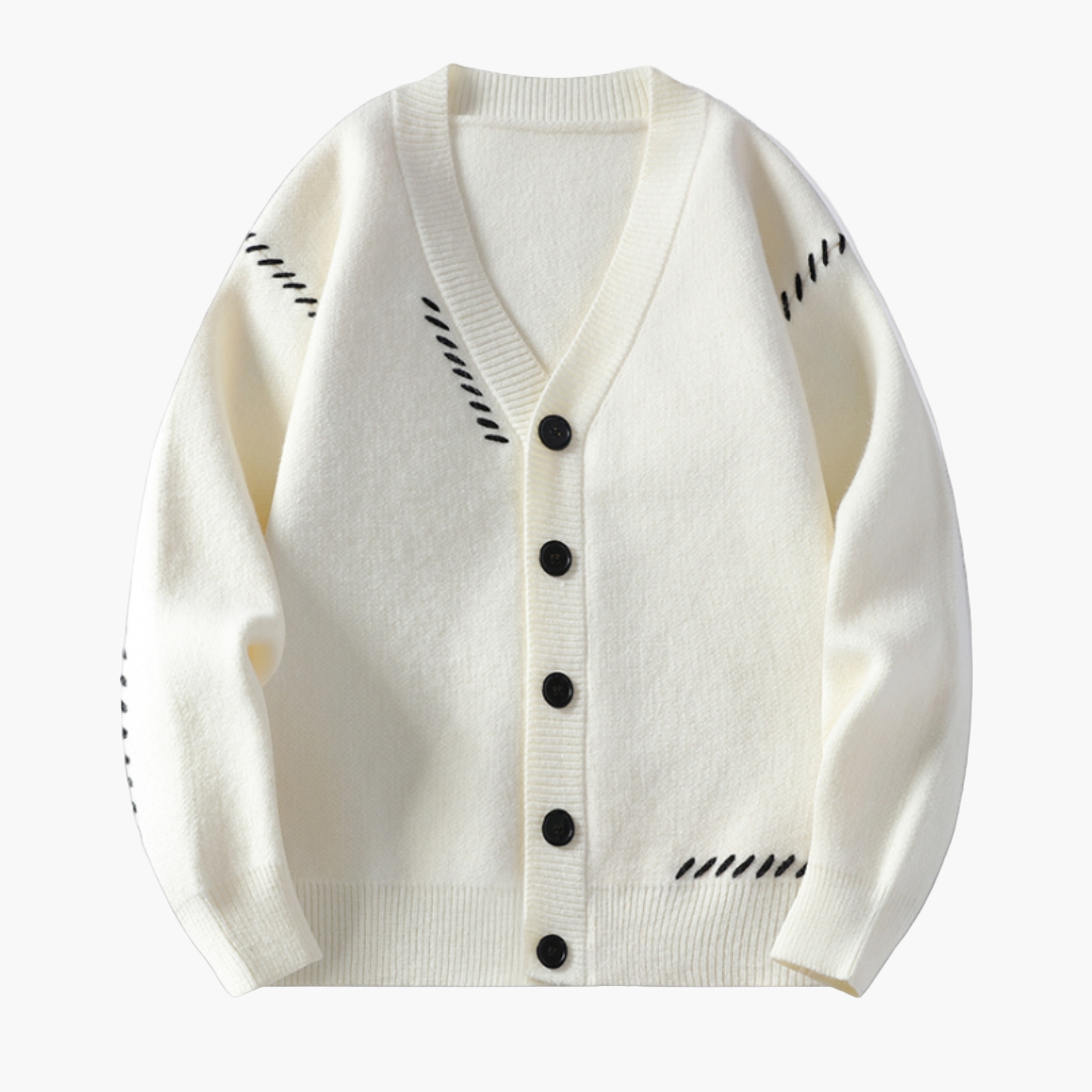 Men's Casual Button-Up Cardigan Sweater, Classic Relaxed Fit, Everyday Style