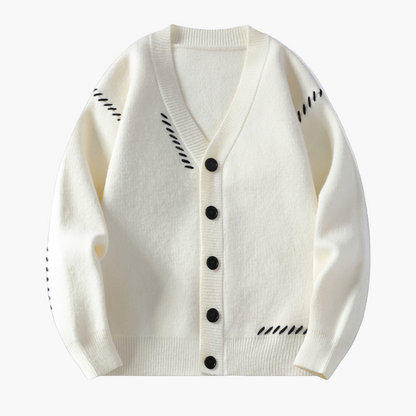 Men's Casual Button-Up Cardigan Sweater, Classic Relaxed Fit, Everyday Style