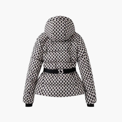 Women's Belted Hooded Puffer Jacket – Stylish Water-Resistant Winter Outerwear