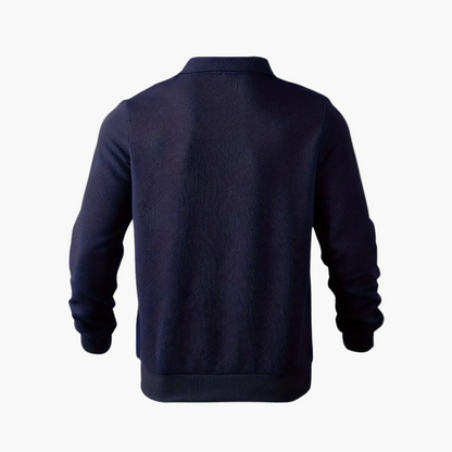 Men's Geometric Quarter-Zip Knit Sweater – Vintage-Inspired Casual Pullover