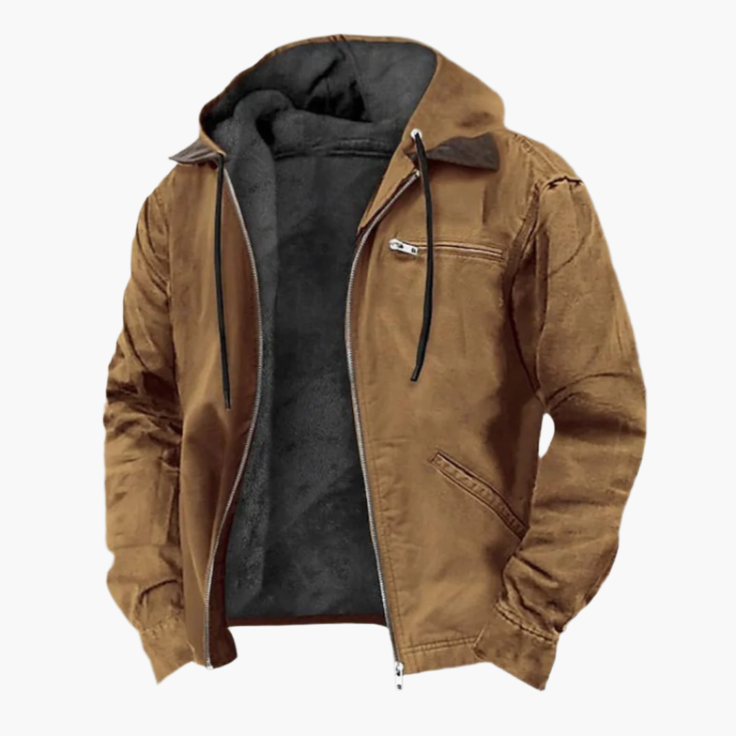 Men's Casual Hooded Zip-Up Jacket with Pockets – Everyday Outdoor Style