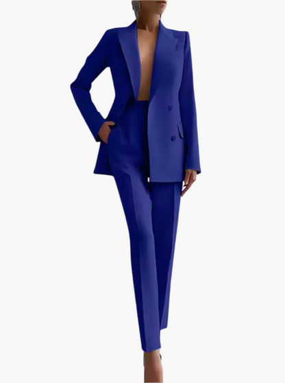 Women's Elegant Office Blazer Suit Set – Professional Two-Piece Summer Workwear