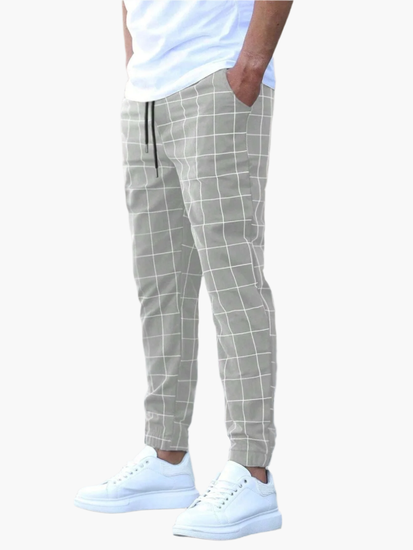 Men's Casual Checkered Jogger Pants – Modern Style & Everyday Comfort