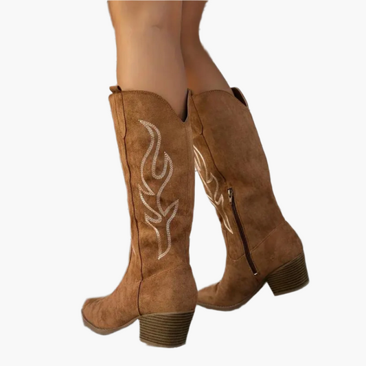Women's Western Knee-High Cowboy Boots Fashion Casual Style